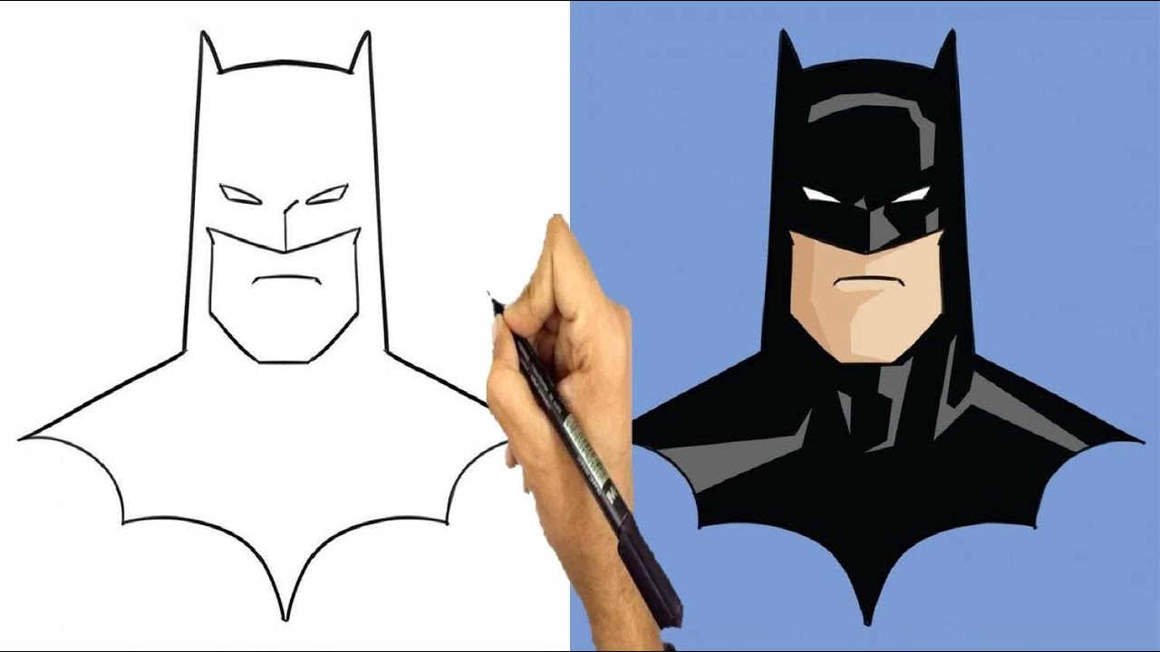 كيف ترسم باتمان || تعليم الرسم || رسم سهل || طريقة رسم باتمان