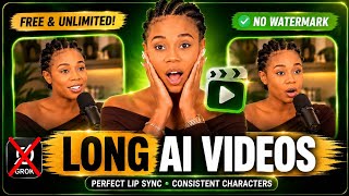 Create LONG AI Videos FREE & UNLIMITED| Consistent Characters +Perfect Lip Sync |Grok AI Alternative