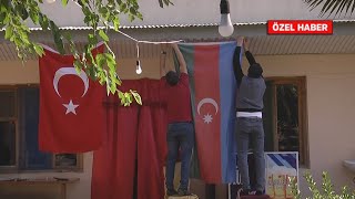 Karabağ’da kurtarılan yerlere bayrak yetişmedi