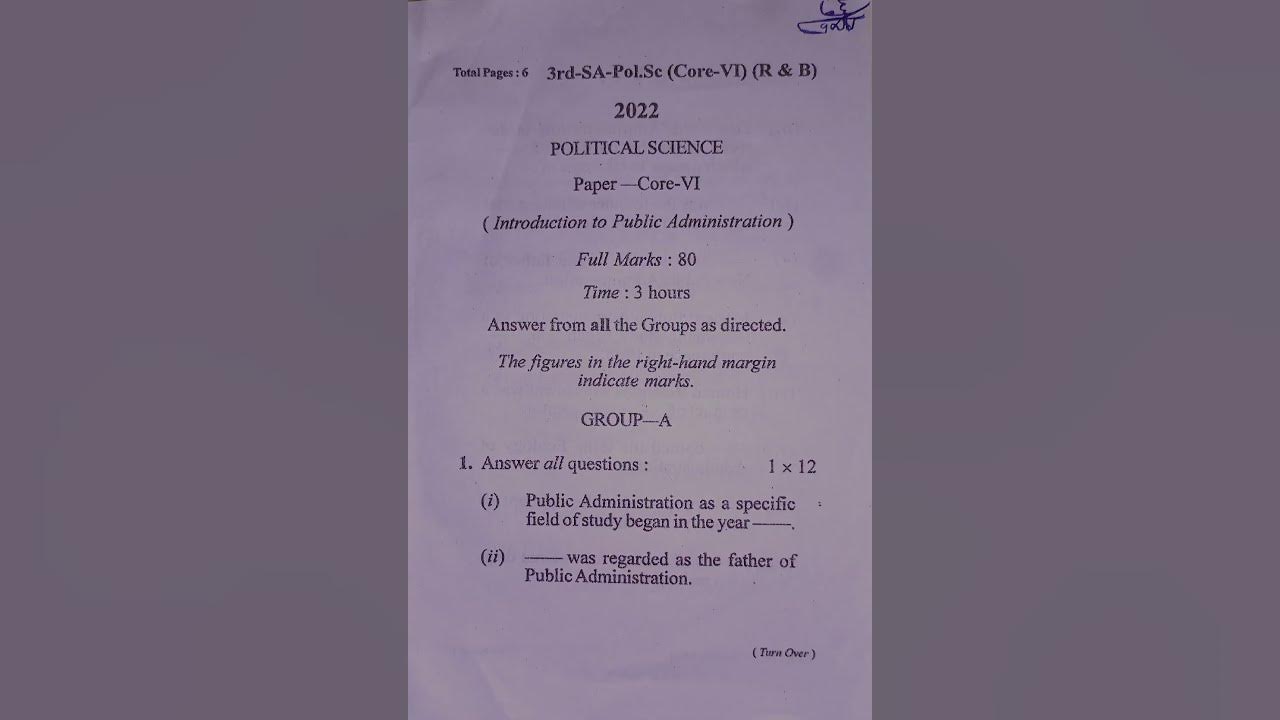 Political science 3rd semester 2022 3 2nd year berhampur university