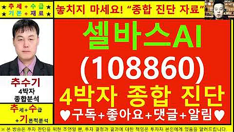 셀바스AI(108860)종목진단및향후주가전망 추수기(추수)전문가