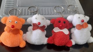 teddy keyring #hand made #using rubber bands craft idea #full video
