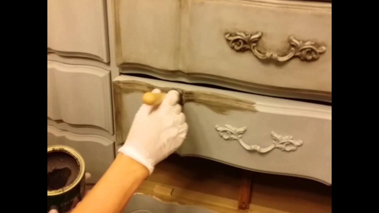 Diy How To Dark Wax Chalk Painted Furniture Youtube