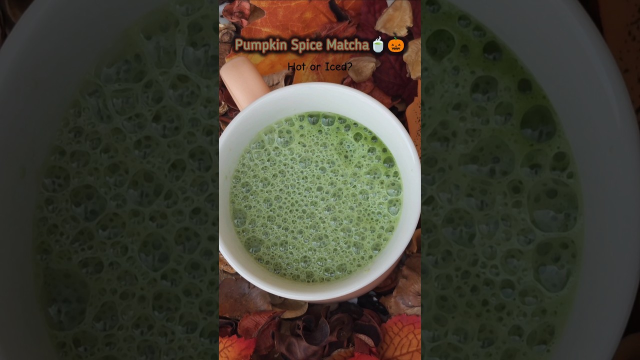 Pumpkin Spice Matcha Latte 🍵🎃 Cozy Autumn Drink 