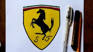 How to Draw the Ferrari Logo I Como desenhar o Logotipo da Ferrari - Atevaldo Novais