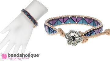 How to Make a Wrapit Loom Bracelet with Leather Cord and Two Hole Beads