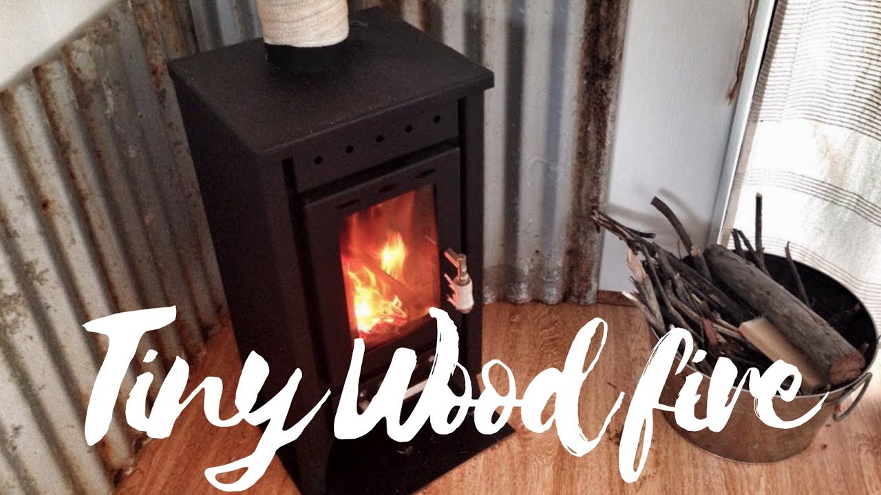 Our New Tiny Wood Fire For Our Tiny House - YouTube