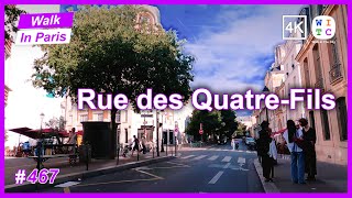 Rue des Quatre-Fils, Paris, France | Paris walk | Paris street tour | Paris street walk