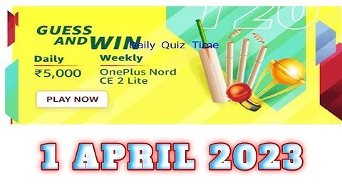 Amazon Funzone Guess and Win Quiz Answers Today| 1 APRIL 2023|  @dailyquiztime #amazon #amazonfunzon