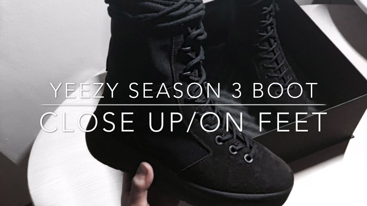 YEEZY SEASON 3 MILITARY BOOT CLOSE UP/ON FEET