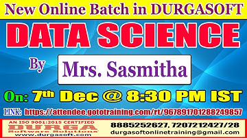 DATA SCIENCE (Intermediate Batch) Online Training @ DURGASOFT