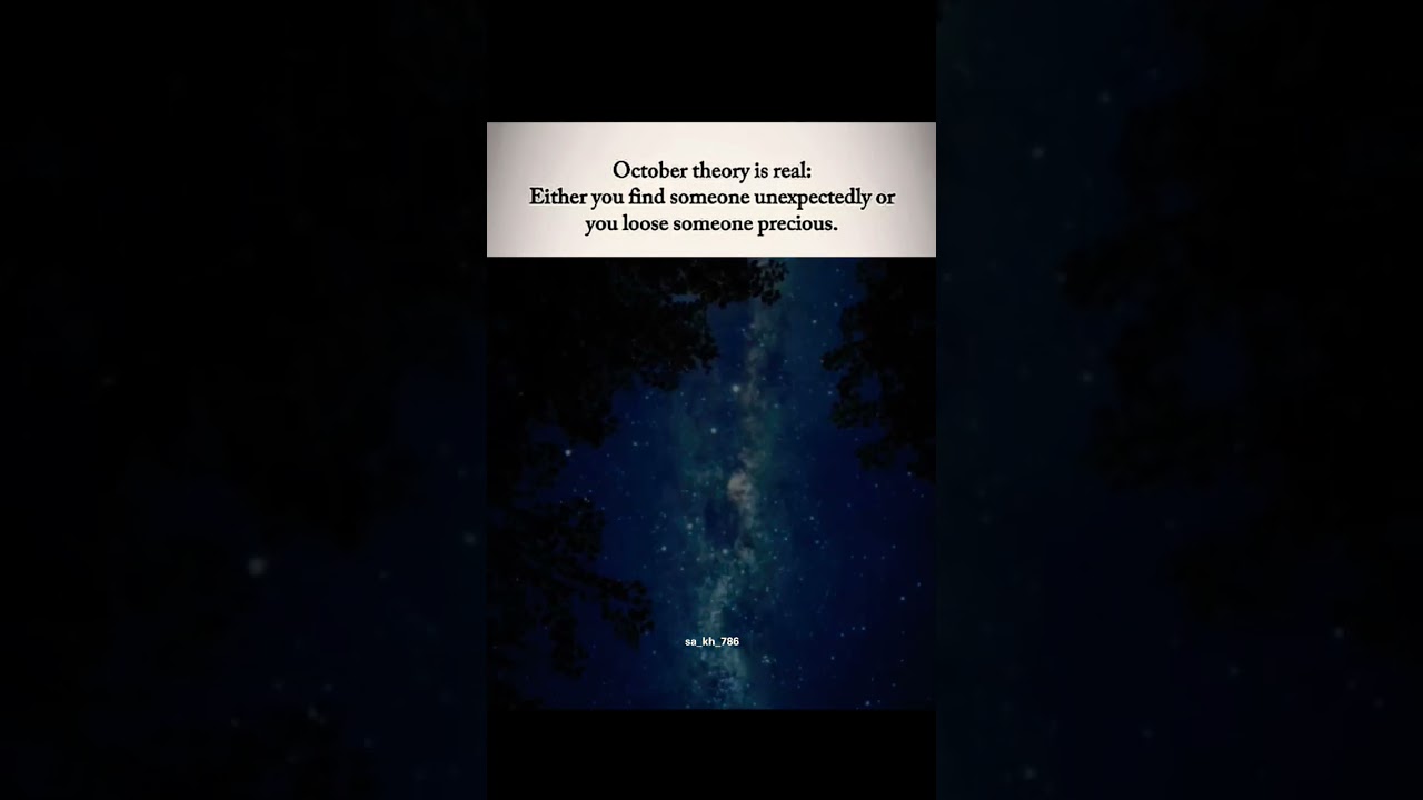 October theory is real ~