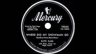 Watch Patti Page Where Did My Snowman Go video