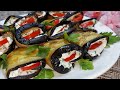 Супер Вкусная ЗАКУСКА из Баклажанов! Запеченные БАКЛАЖАНЫ с начинкой. "Тещин Язык" по новому