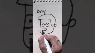 How to draw a boy with letter #shorts #youtubeshorts #drawing #art #draw  @VarietiesArt