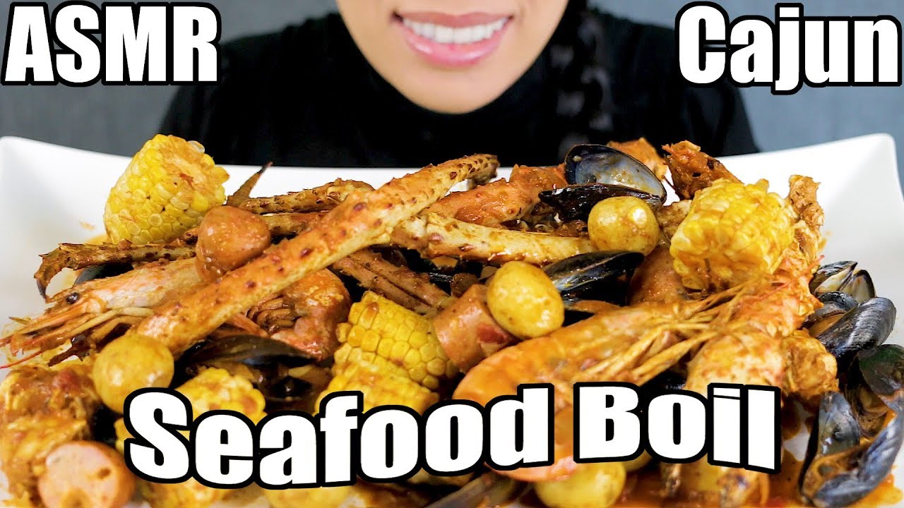 ASMR Eating Cajun Seafood Boil * King Crab, Mussels, Prawns | Messy Eating! | 먹방