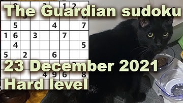 Sudoku solution – The Guardian sudoku 23 December 2021 Hard level