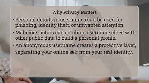 How To Choose A Username Without Revealing Identity?