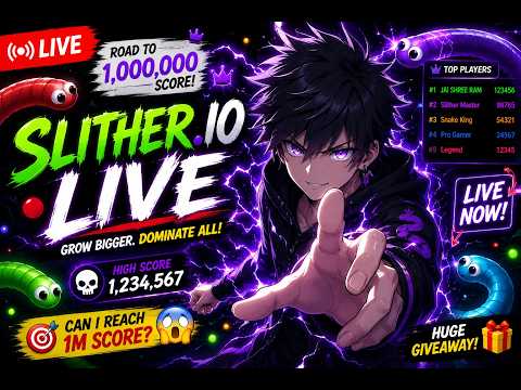 🔥 1 GAME = 1M SCORE? 😱 | SLITHER.IO LIVE 🐍 | BIGGEST SNAKE WINS! #shortlive #shortsfeed #slitherio