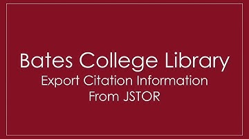 EndNote X9: Export Citation Information from JSTOR