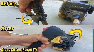 ( DIY ) I WILL REPLACE THE LEVER THROTTLE OF MY MACHINE TO TRIGGER THROTTLE AND CABLE THROTTLE by Grass Cutter Pinoy TV 461 views 2 months ago 8 minutes, 14 seconds