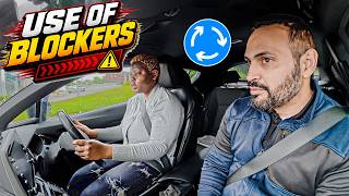How to Use Road Blockers Correctly at a Mini Roundabout | UK Driving Test Tips