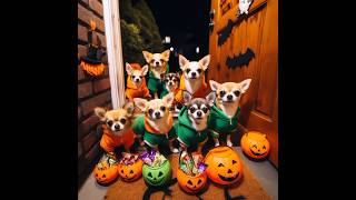 Halloween chihuahuas trick or treating  #chihuahua #dog #halloween #trickortreating