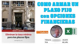 ARMA un PLAZO FIJO con OPCIONES FINANCIERAS+GANÁ una TASA 'mayor' que BBVA 'SIN RIESGO'❤►Rdos+EXCEL