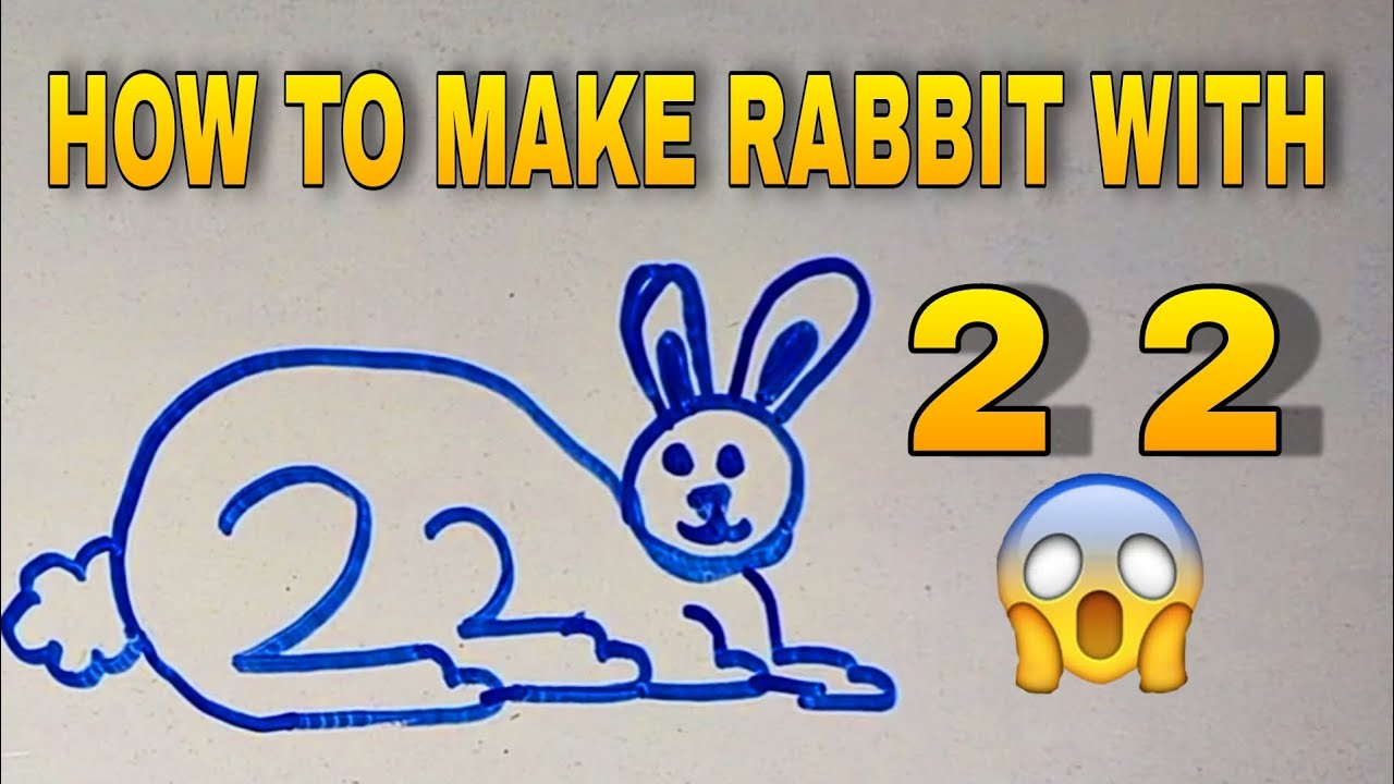 HOW TO MAKE RABBIT WITH NUMBER 2 2 |Easy Drawing | - YouTube