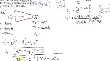 Argon flow in nozzle calc exit speed and exergy destruction