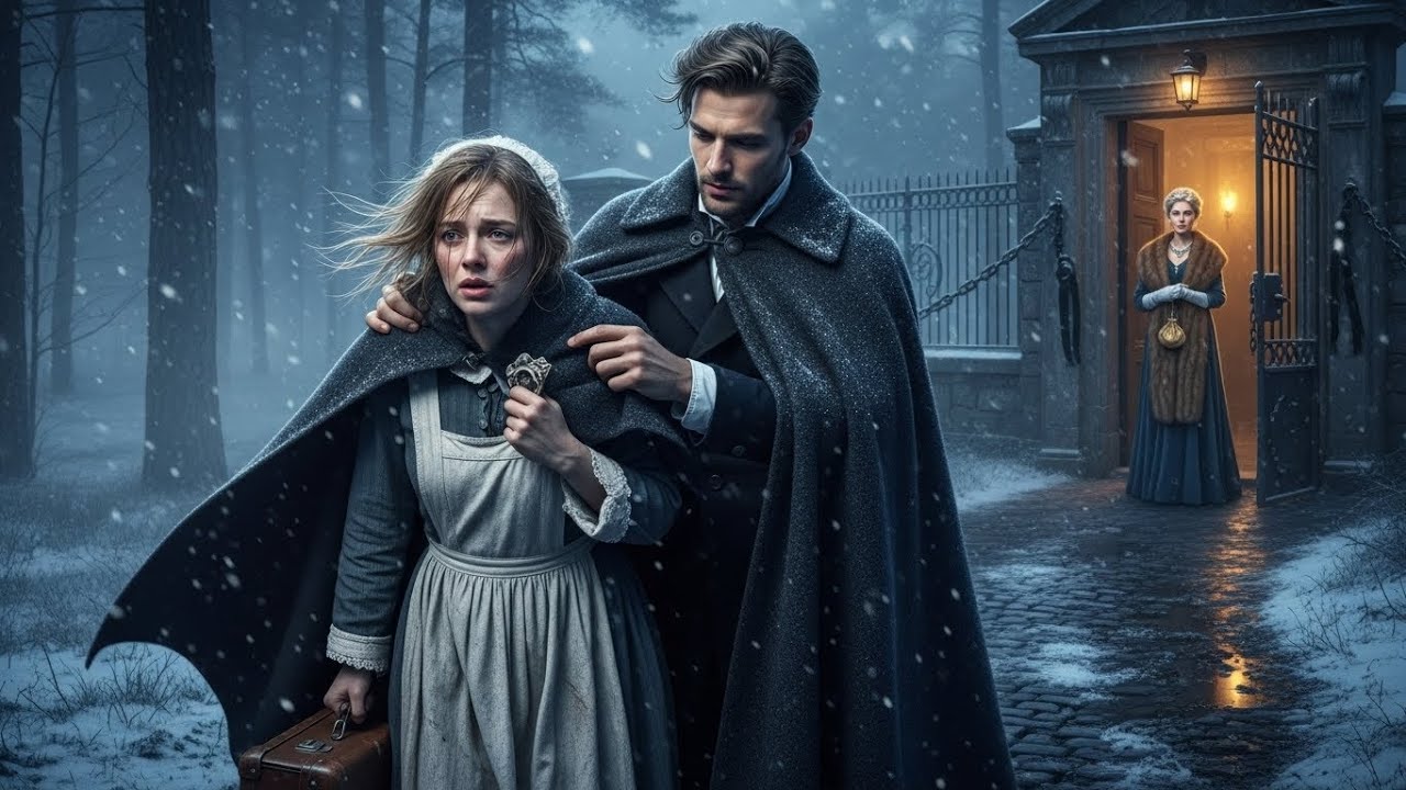 🌨️🏰 LA CONDESA LA EXPULSÓ SIN PAGA NI ABRIGO… PERO EL CONDE LA CUBRIÓ CON SU CAPA Y LA LLEVÓ A LA...