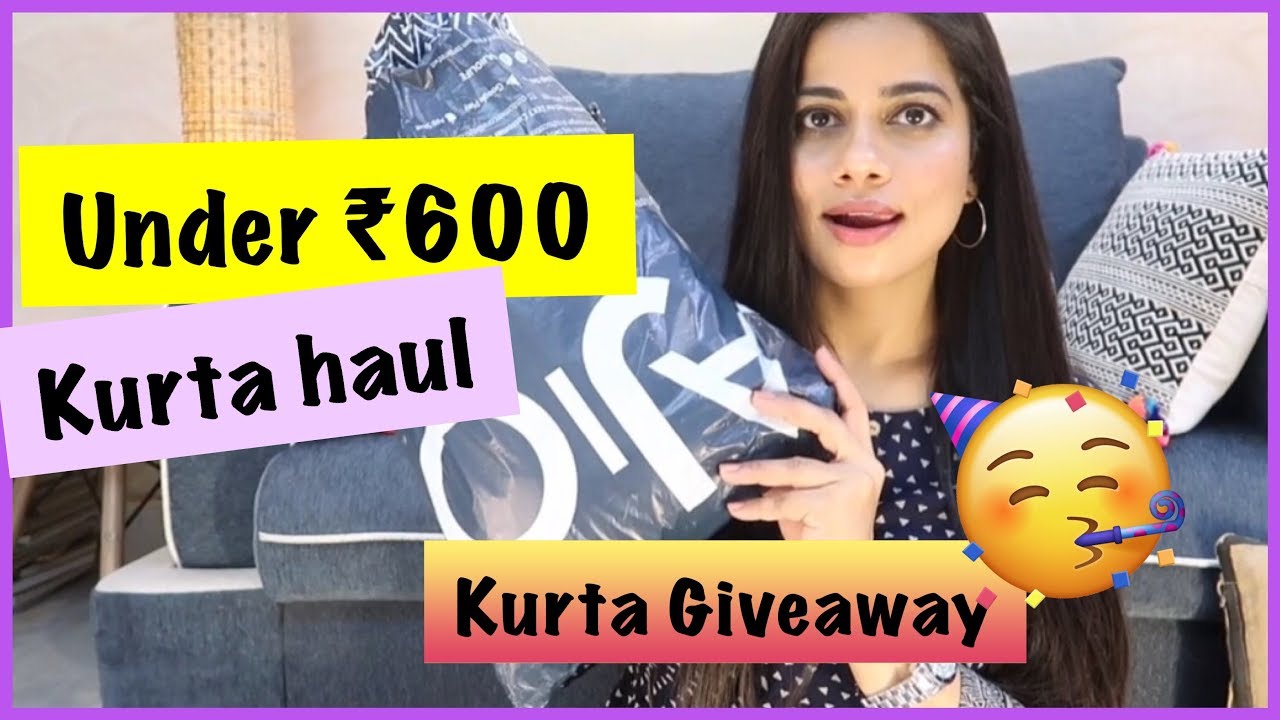 AJIO KURTA HAUL UNDER ₹ 600 | Kurta Giveaway | Sana K