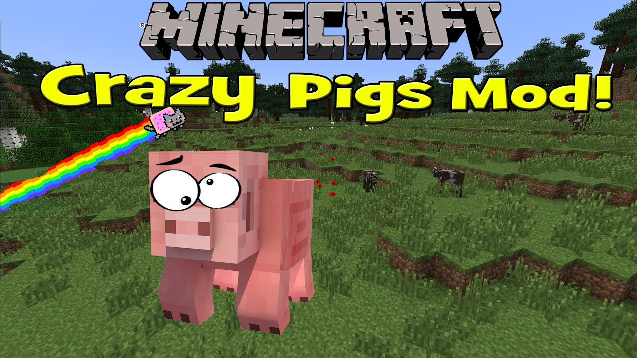 Minecraft CRAZY PIGS MOD! (rainbow pigs, trail mix ˛more!) Mod Showcase