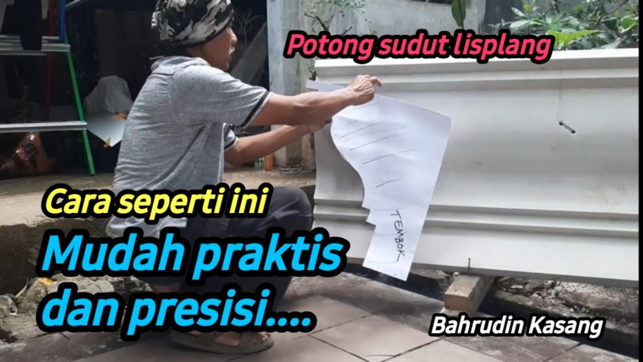 Cara membuat pola potong sudut lisplang secara presisi menggunakan mal kertas