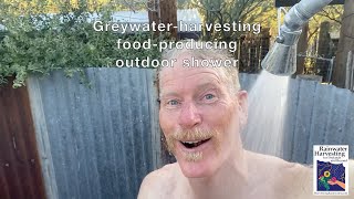 Plant your greywater as you shower outdoors to grow a fragrant, edible, privacy screen