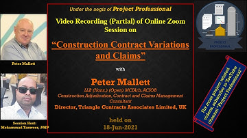 “CONSTRUCTION CONTRACT VARIATIONS AND CLAIMS” WITH PETER MALLETT