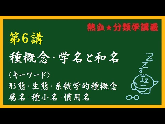 専門家が講義 熱血 分類学講義 第６講 種概念と学名 和名 Youtube