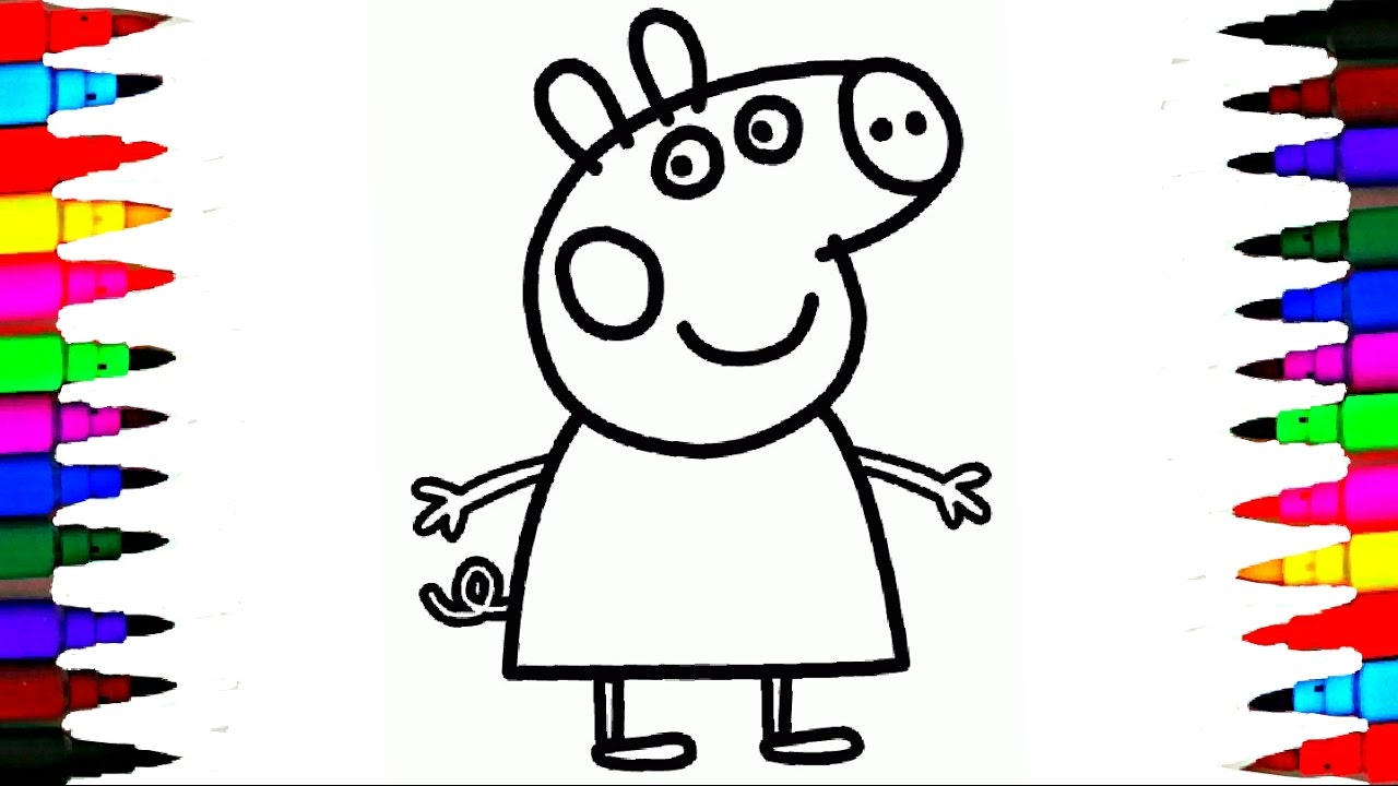 Download Coloring PEPPA PIG Drawing Pages l Coloring Book Videos For Brilliant Kids l Learn Colors - YouTube