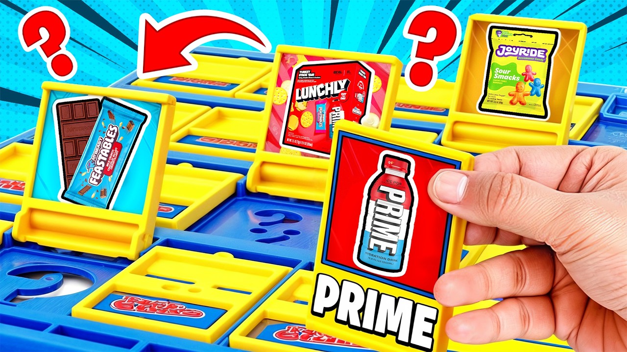 GUESS WHO but with YOUTUBER PRODUCTS! (Prime, Feastables, and More)
