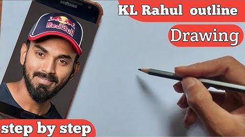 How to draw KL Rahul step by step// full sketch outline tutorial  for beginner dream 11 IPL 2022
