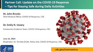 CDC COVID-19 Partner Update: Tips for Staying Safe during Daily Activities – June 22, 2020