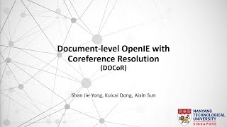 WSDM'23 Demo Submission | Document-level OpenIE with Coreference Resolution