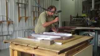 Our Amish woodworkers are demonstrating how they make a round poly table that will be suitable for outdoor dining and 