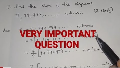 PLUSONE SURE QUESTION (7+77+777.....nterms)