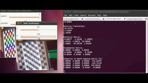 Stereo camera calibration using v4l2stereo