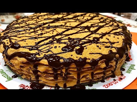 თაფლის ნამცხვარი \"მედოკი\"შოკოლადით/Medovik with chocolate (Honey Cake)