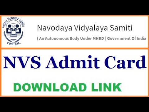 Download Link Jawahar Navodaya Vidyalaya Admit Card Download Process 2018 2019 2020