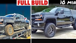 10 min FULL BUILD - 2017 Silverado 1500 Z71 Project - Rebuilding a wrecked Copart Truck