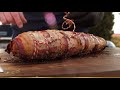 Bitburger grillt mit Manuel Weyer: Gegrilltes Schweinefilet im Specknetz