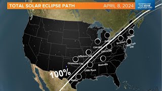 Total solar eclipse totality for Indiana in 2024